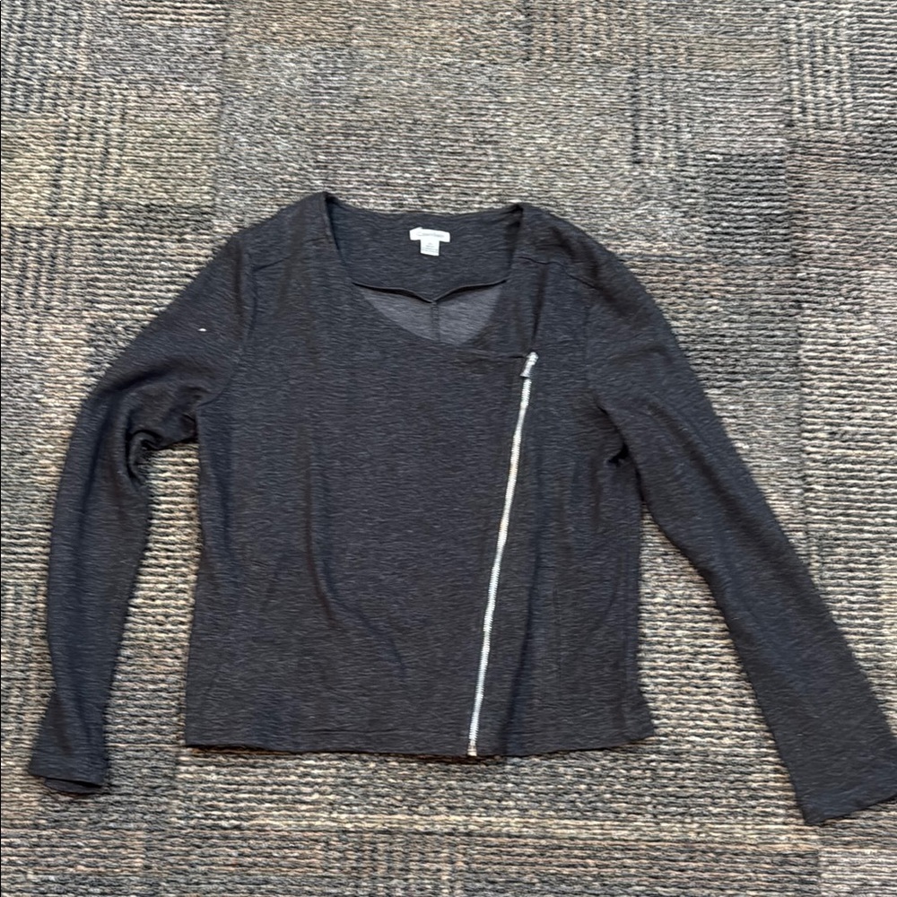 Calvin Klein women’s Medium Assymetrical Zipper front Sweater